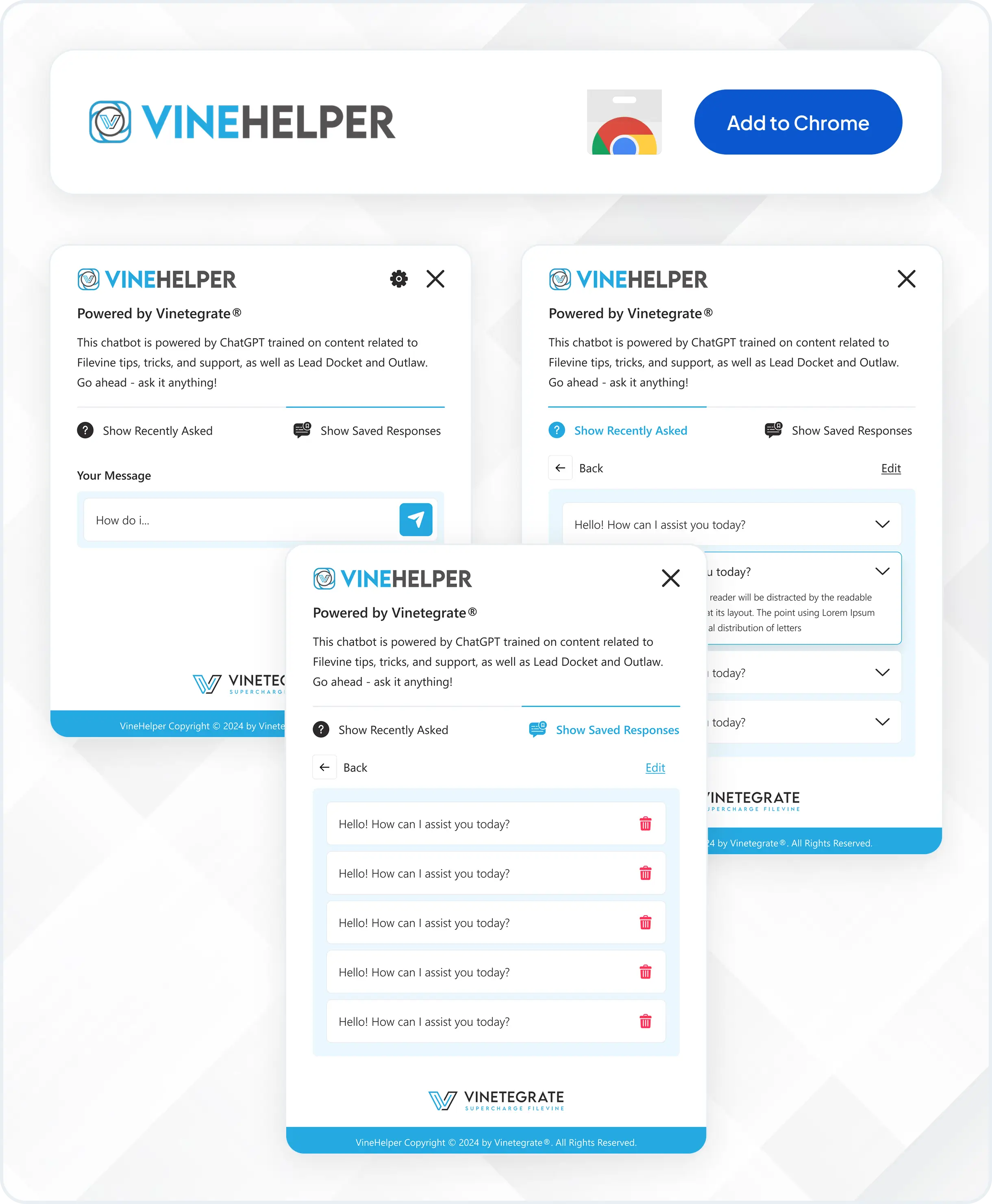 VineHelper® law firm knowledgeable demo screenshots of product extension